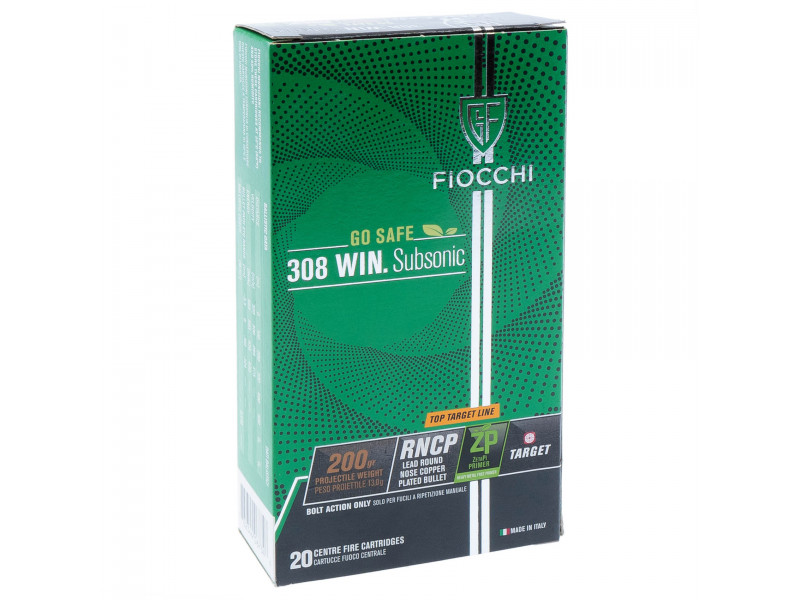 308 Win Fiocchi RNCP 12,9г Subsonic (20шт) 308 Win Fiocchi RNCP 12,9г Subsonic (20шт)