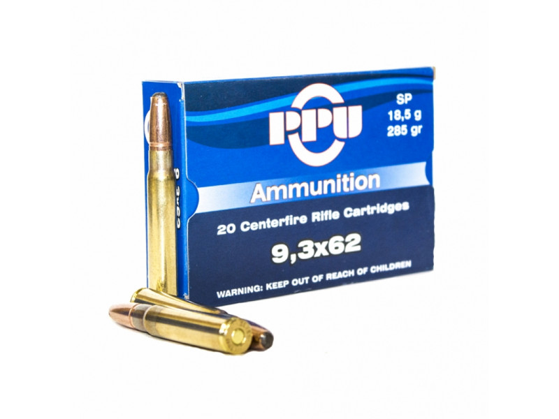 9,3х62 PPU SP 18,5г (285gr) (20шт) 9,3х62 PPU SP 18,5г (285gr) (20шт)