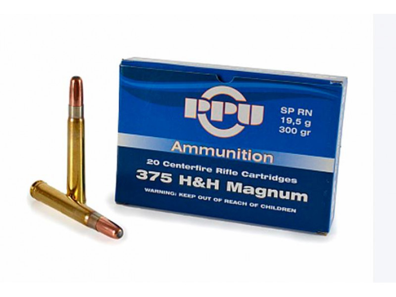 375 H&H Magnum PPU SP RN 19,5г (300gr) (20шт)