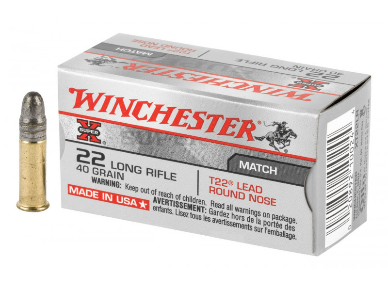 22 LR Winchester T22 LRN 40grs / 2,59гр. (50шт) 22 LR Winchester T22 LRN 40grs / 2,59гр. (50шт)
